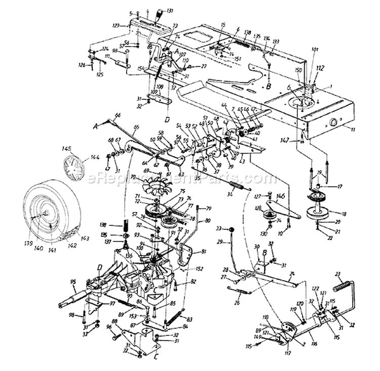 Page C Diagram and Parts List for 13AU694H401 1998 Yard Man Lawn Tractor